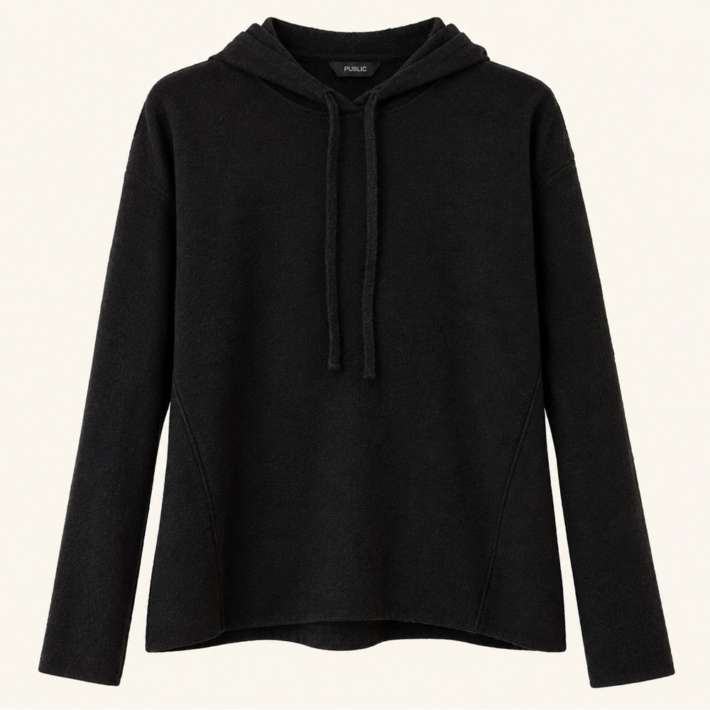 Banana Republic Black Hoodie Pullover Long Sleeve Lightweight Knit Top Size S